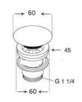 Донный клапан универсальный GSG Ceramic Design PILTONUNIAR024