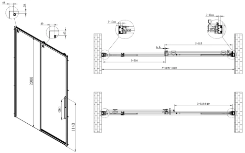 Душевая дверь Vincea Ultima VDS-7UL120CLGM
