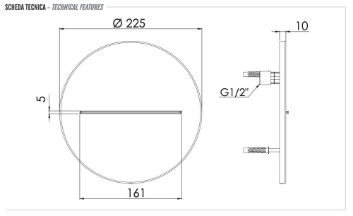 Излив настенный Remer 359XTNO, черный матовый