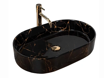 Умывальник Rea Nadia 60 Black Marble Shiny U0539