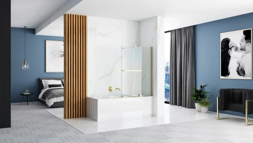 Шторка на ванную Rea Fabian gold 100 K6526