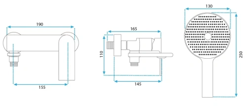 Смеситель для ванны Rea Veneta gold matt B3008