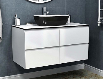 Тумба подвесная Vela Мира 100П 4 ящика (белый) TU47100