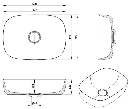 Раковина Kolpa-San Lux 500 ON kerrock 108 864120