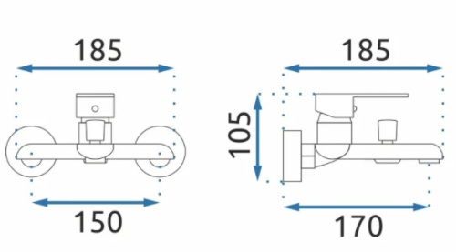 Смеситель для ванны Rea Bloom White Gold B9932