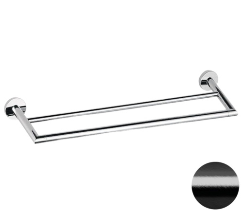 Полотенцедержатель двойной 60 см Remer Guest GS33CFP, черный брашированный хром