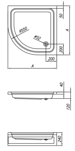 Душевой поддон Kolpa-san Ocean R 80x80 563050