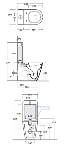 Керамический бачок Globo Forty3 FO008BI