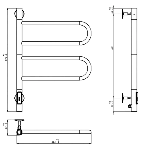 Полотенцесушитель электрический Vincea VTD-1R1CE