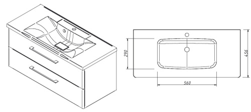 Тумба подвесная Caprigo Accord 100 2221-SF015