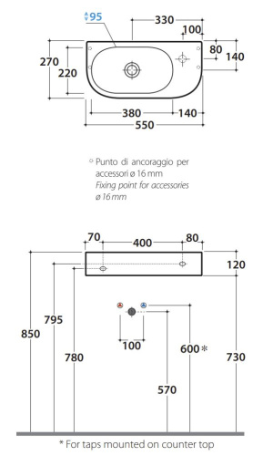 Умывальник Globo FORTY3 SCT55BI