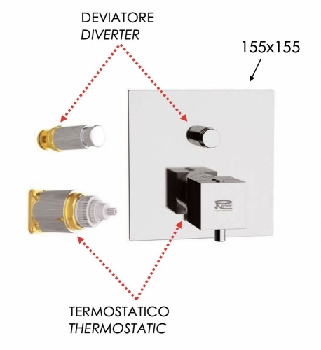 Смеситель для душа Remer Q-Elegance QT09KBBG, золото брашированное
