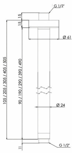 Кронштейн потолочный 30 см Remer 347N30