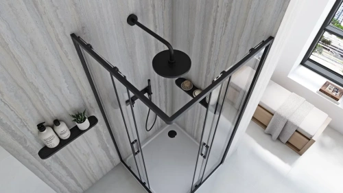Душевой уголок Rea City Black 80x80 K6448