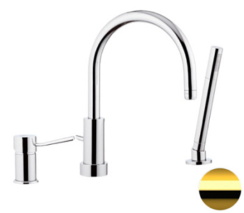 Смеситель для ванны Remer Minimal N072DO, золото глянцевое