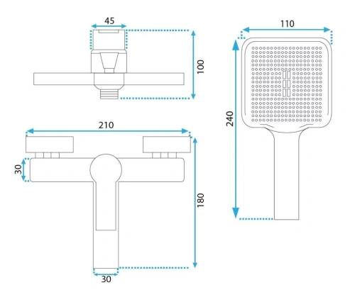 Смеситель для ванны Rea Argus copper brush B3007