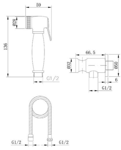 Гигиенический душ Caprigo 99-563-CRM