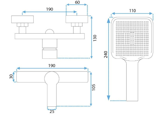 Смеситель для душа Rea Argus gold B6408