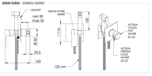 Гигиенический душ Remer Absolute AU65BO, белый матовый