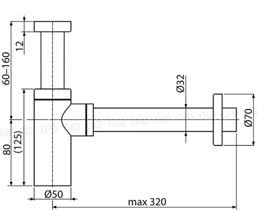 Сифон для раковины Gid G-74BL