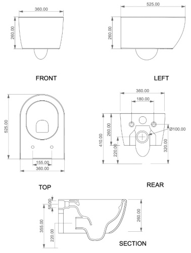 Унитаз подвесной GSG Ceramic Design Like Cashmere Matt LKWCSO030