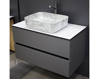 Тумба подвесная Vela Каскад Голо 90П серый матовый TU27088