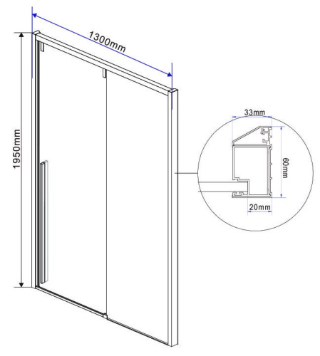 Душевая дверь Vincea Lugano VDS-1L130CLGM-1