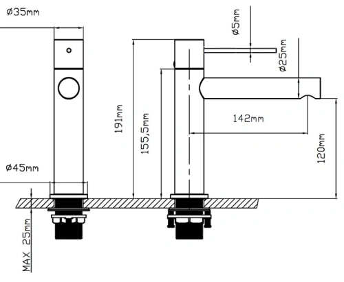 Смеситель для раковины Vincea Aspire VBF-4AS01MB
