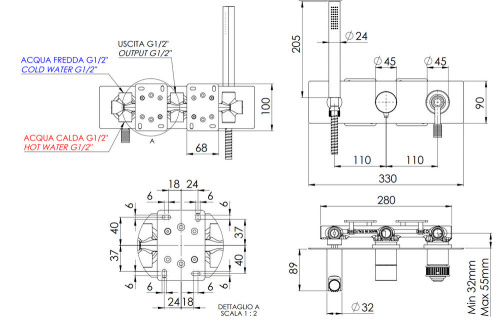 Смеситель для душа Remer Atelier AL97D2