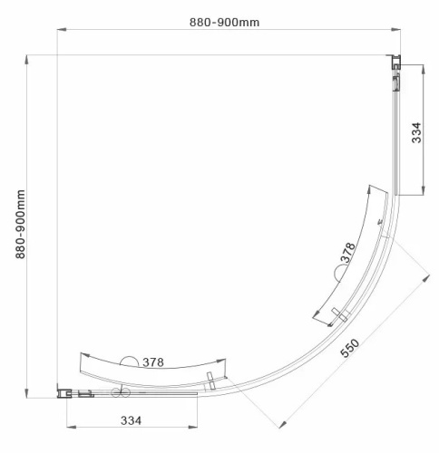 Душевой уголок Vincea Garda VSQ-1G900CH