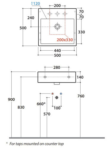 Умывальник Globo STONE SCQ51BI