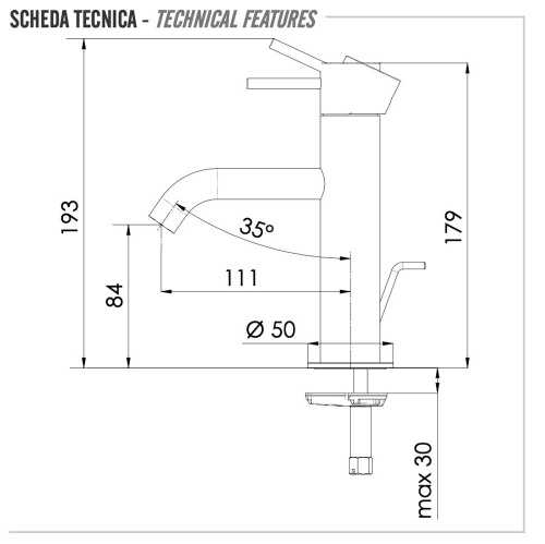 Смеситель для раковины Remer X Style X10NO, черный матовый