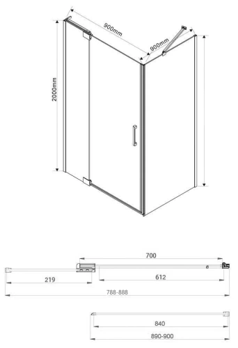 Душевой уголок Vincea Extra VSR-1E809090CGB