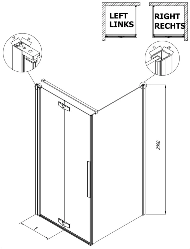 Душевая дверь Kolpa-San Polaris Fold D 100-L silver brill transparent 516190