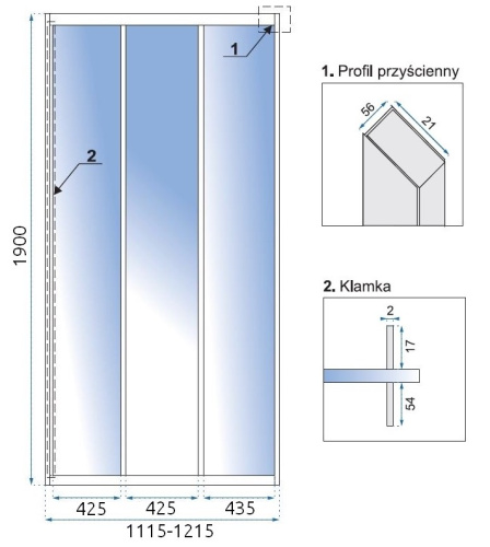 Душевая дверь Rea Alex 120 K0921