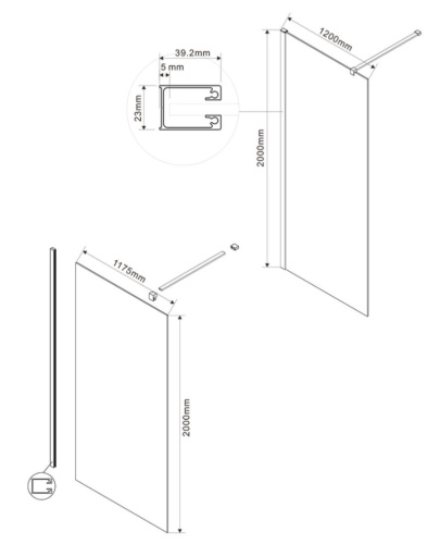 Душевая стенка Vincea Walk-In VSW-1H120CLG