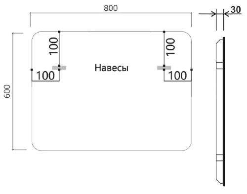 Зеркало Vincea LED 800×600 VLM-3VC800B-2