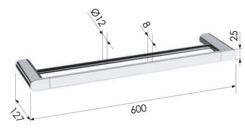 Полотенцедержатель двойной 60 см Remer Lounge LN33RL, медь глянцевая