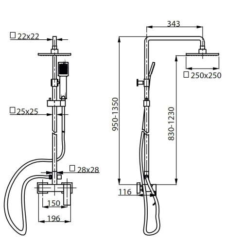 Душевая система Ahti Rauma RM303100