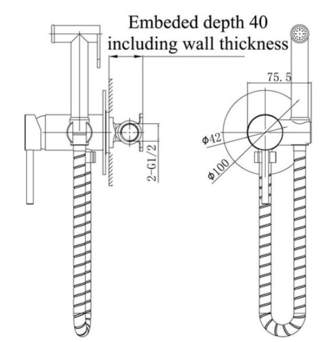 Гигиенический душ Caprigo Don 53-133-GUN