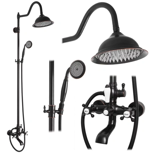 Душевая система Rea Bergamo Black matt P5001