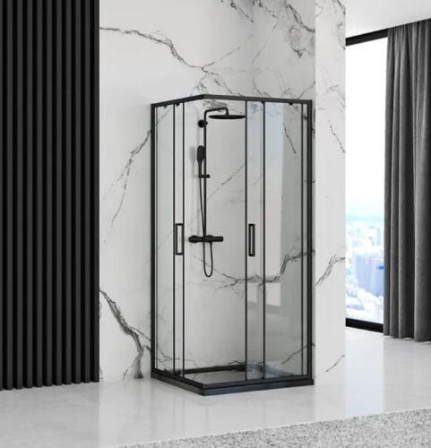 Душевой уголок Rea Punto Black 80x80 K4800