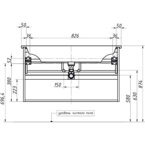 Тумба подвесная Caprigo Novara 100 35917-TP810