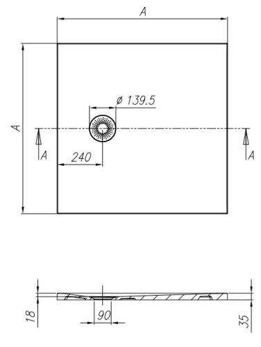 Душевой поддон Kolpa-san Hopp 100x100 antracit 575450
