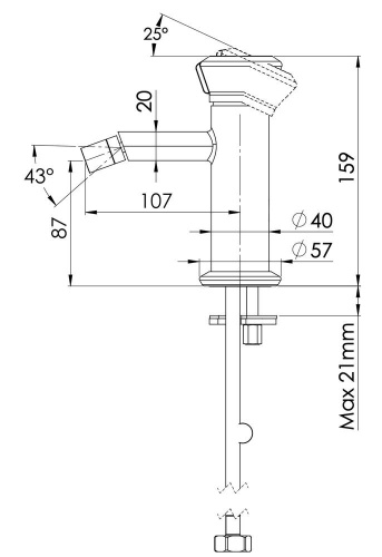 Смеситель для биде Remer Element ET22