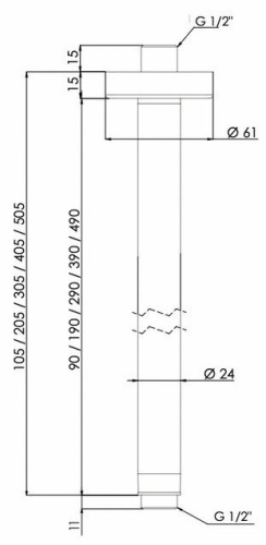 Кронштейн потолочный 30 см Remer 347N30DO, золото глянцевое