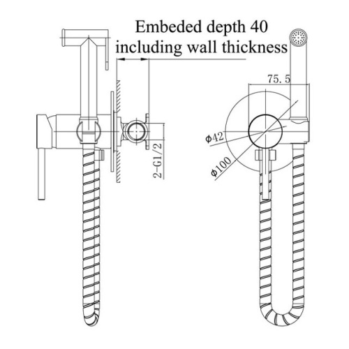 Гигиенический душ Caprigo Don 53-133-CRM