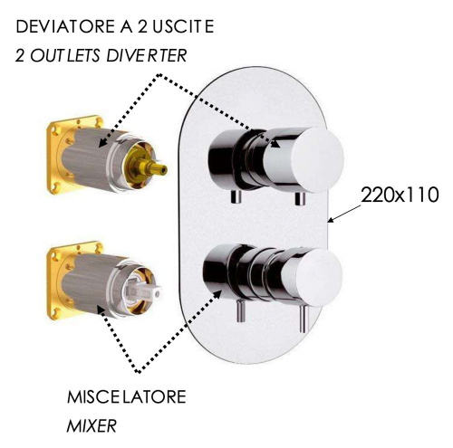 Смеситель для душа Daniel Tokyo TK612D2KBCR