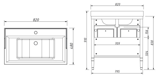 Тумба напольная Caprigo Albion 80 10312-B059