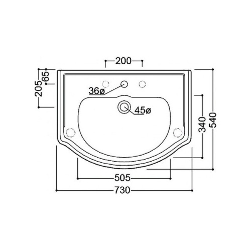 Умывальник Caprigo Kerasan Retro 1047bi*1